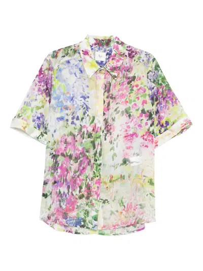 Aje Adina Floral Shirt In Pink
