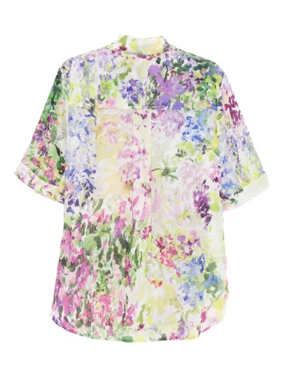 Aje Adina Floral Shirt In Pink