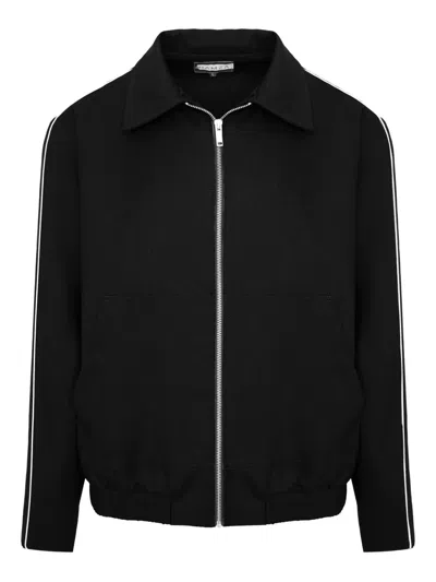 Hamza Rud Zipped-striped Jacket In Black