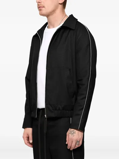 Hamza Rud Zipped-striped Jacket In Black