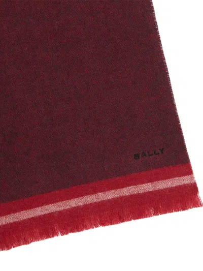 Bally Two-tone Ribbon Scarf In Burgundy