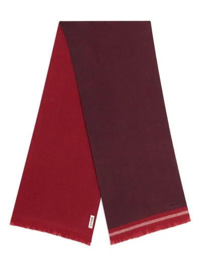 Bally Two-tone Ribbon Scarf In Burgundy