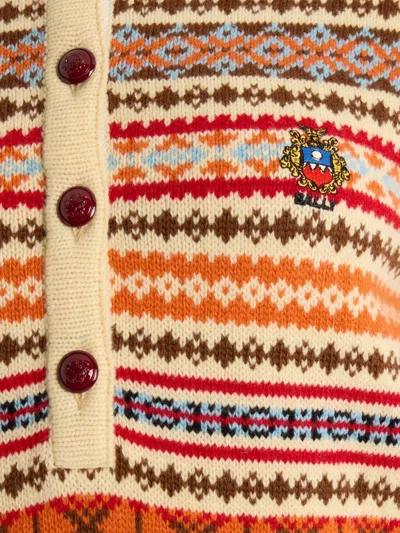 Bally Logo-embroidery Knitted Polo Shirt In Neutral