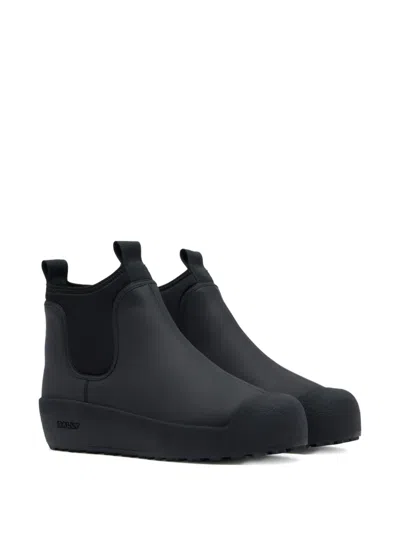 Bally Pull-on Leather Curling Boots In Black