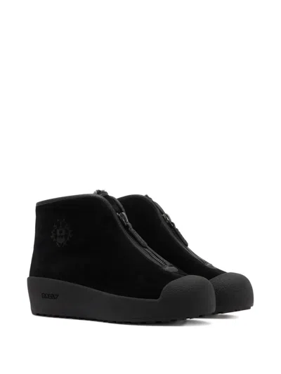 Bally Crest Zip Curling Boots In Black