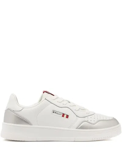 Bally Perforated Jasper Leather Sneakers In White