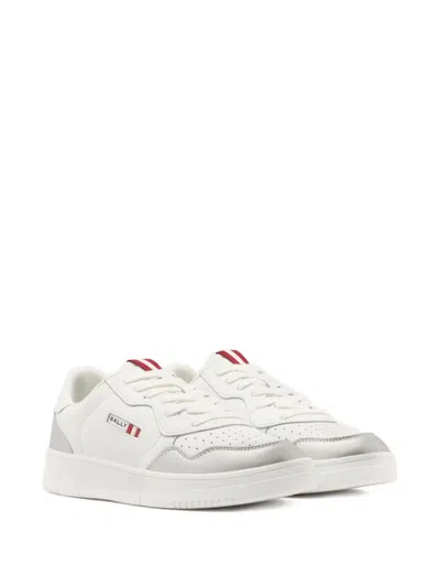 Bally Perforated Jasper Leather Sneakers In White