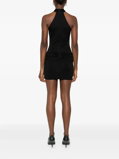 David Koma Embellished Gathered Dress In Black