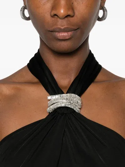 David Koma Embellished Gathered Dress In Black
