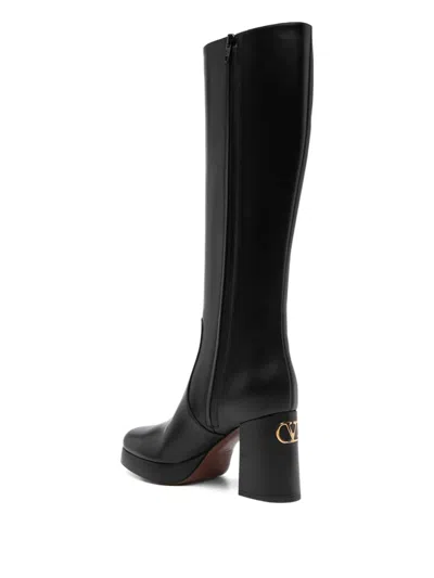 Valentino 90mm Fawcette Boots In Black
