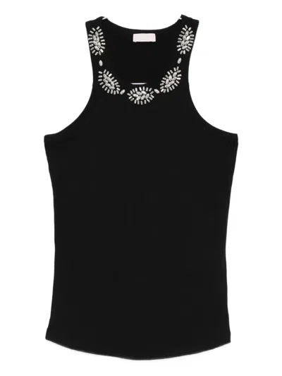 Liu •jo Embellished Top In Black