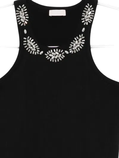 Liu •jo Embellished Top In Black