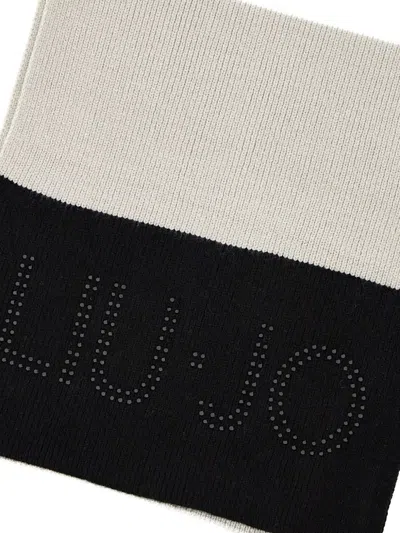Liu •jo Ribbed Colour-block Scarf In Neutral
