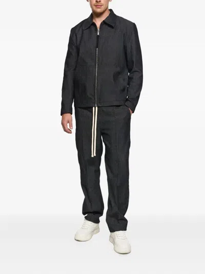 Hamza Six Drawstring-panelled Jeans In Black