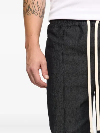 Hamza Six Drawstring-panelled Jeans In Black