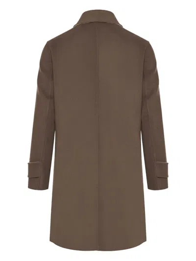 Eleventy Button Pocket Reversible Coat In Brown