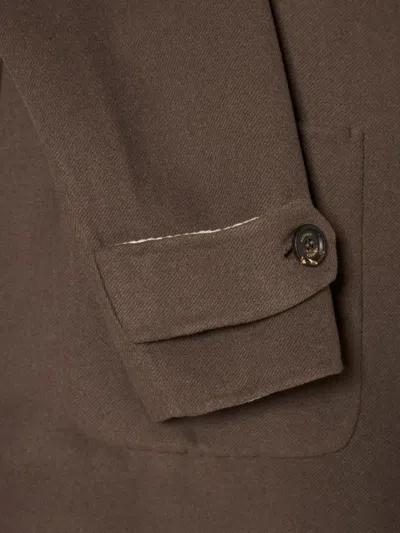 Eleventy Button Pocket Reversible Coat In Brown