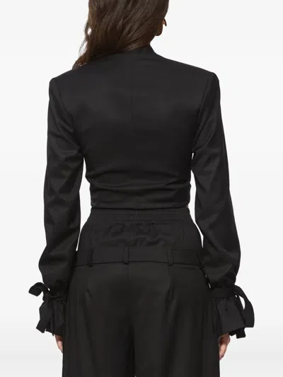 Hamza Kyoto Tie-detail Wrap Jacket In Black