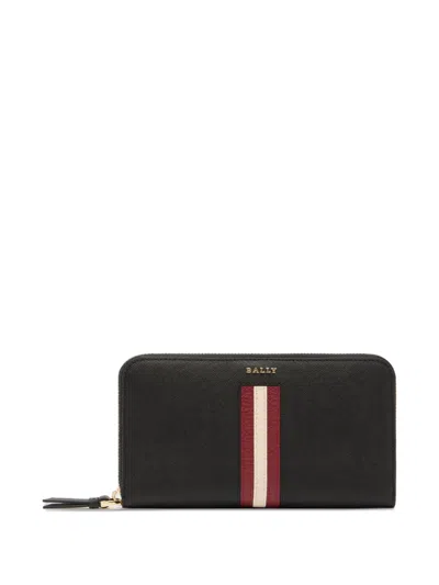 Bally Embossed Ribbon Leather Wallet In Multi