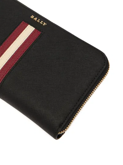 Bally Embossed Ribbon Leather Wallet In Multi