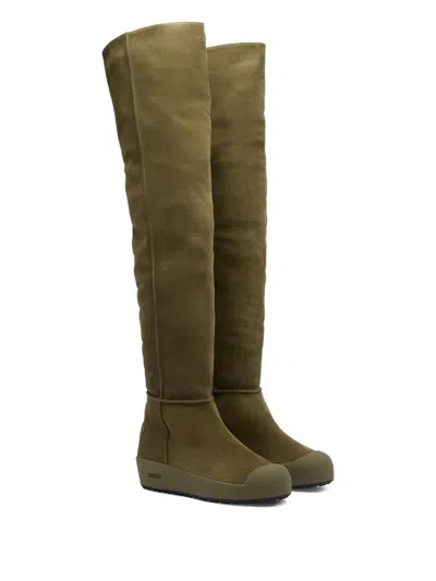 Bally Curling Over-the-knee Boots In Green