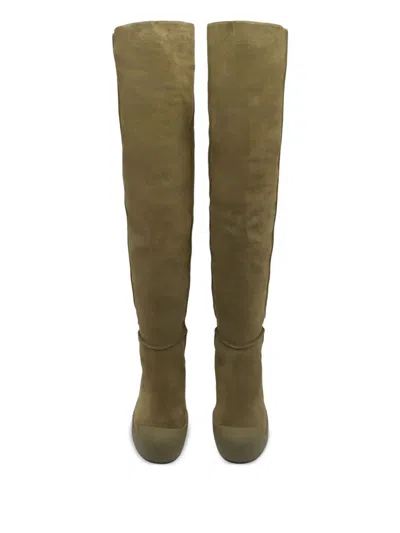 Bally Curling Over-the-knee Boots In Green