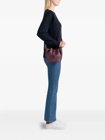 Bally Grained Ribbons Bucket Bag In Purple