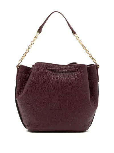 Bally Grained Ribbons Bucket Bag In Purple