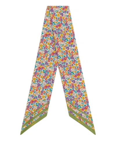Bally Floral-print Silk Scarf In Neutral