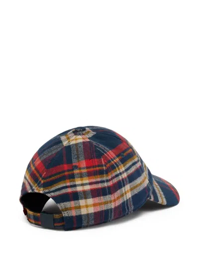 Bally Plaid-pattern Baseball Hat In Blue