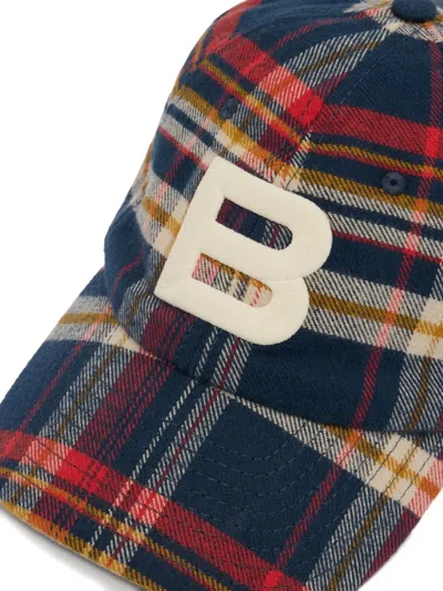 Bally Plaid-pattern Baseball Hat In Blue