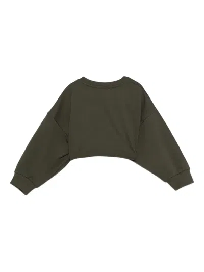Balmain Button-detail Sweatshirt In Green