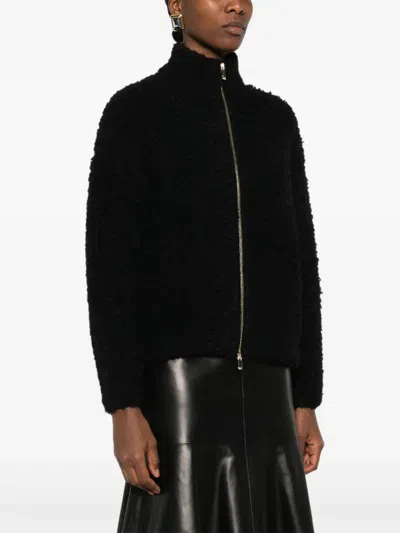 Max Mara Zip-fastening Jacket In Black