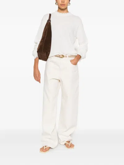 Antonelli Ruffled Sweater In White