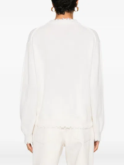 Antonelli Ruffled Sweater In White