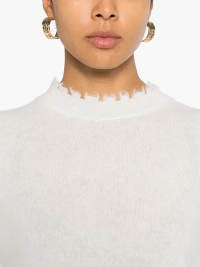 Antonelli Ruffled Sweater In White