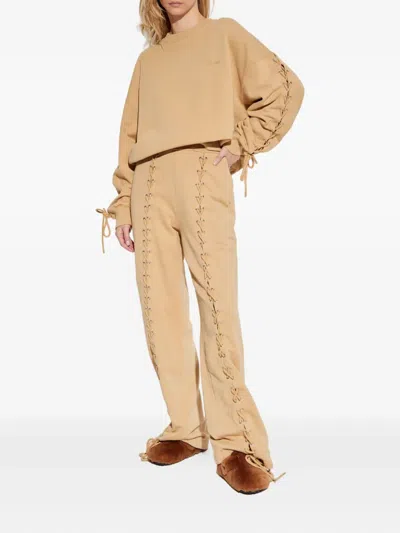 Rotate Birger Christensen Sweatshirt In Camel Cotton In Neutral