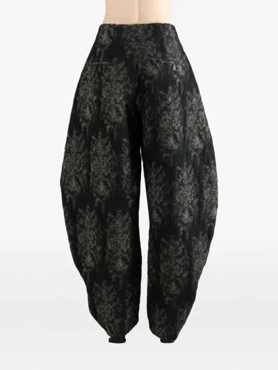 Uma Wang Abstract-pattern Trousers In Black