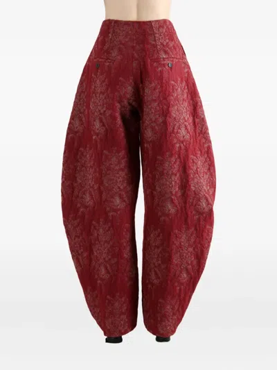Uma Wang Floral-print Trousers In Red