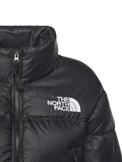 The North Face Womens Tnf Black Tnf Black Nuptse Cropped Shell-down Jacket In Blue