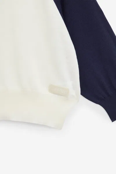 Magliano Baseball Crop Knit Longsleeve In Blue