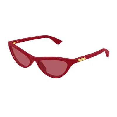 Bottega Veneta Eyewear Classic Cat Eye Sunglasses In Red