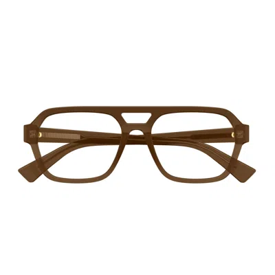 Bottega Veneta Bv1336oa Linea New Classic 004 Brown Transparent Glasses In Brown