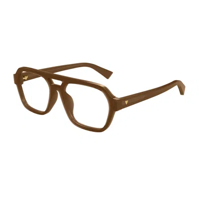 Bottega Veneta Bv1336oa Linea New Classic 004 Brown Transparent Glasses In Brown