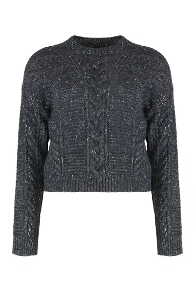 Max Mara Studio Boxy Sweater In Alpaca Blend In Gray