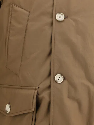 Woolrich Arctic Detachable Fur Parka In Brown