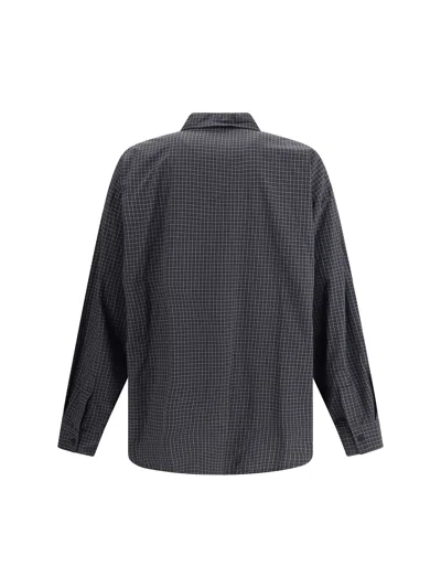 Balenciaga Oversized Checked Shirt In Blue