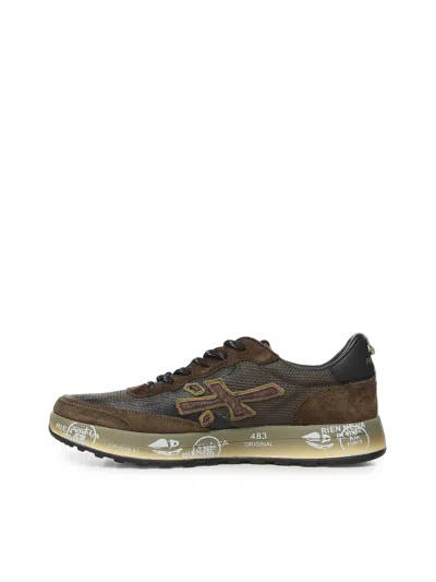 Premiata Nous 7731 Mesh Suede Sneakers In Brown