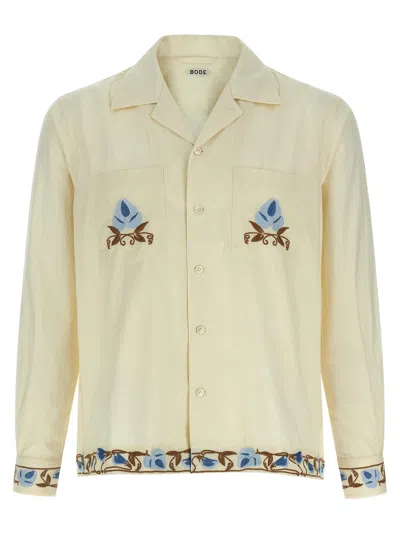 Bode Cream Cotton Nouveau Vine Shirt In Neutral