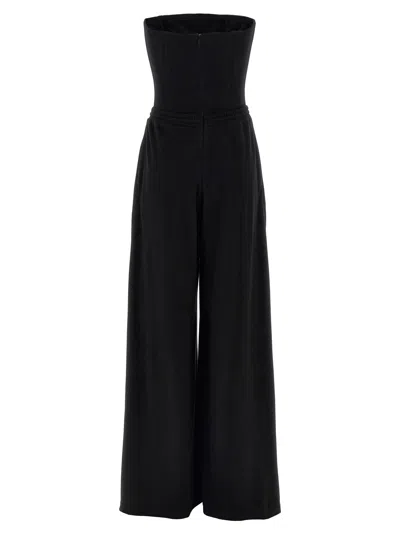 Giovanni Bedin Strapless-corset Drawstrings Jumpsuit In Black